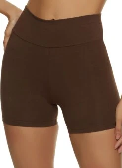 Ambiance Solid High Waisted Biker Shorts