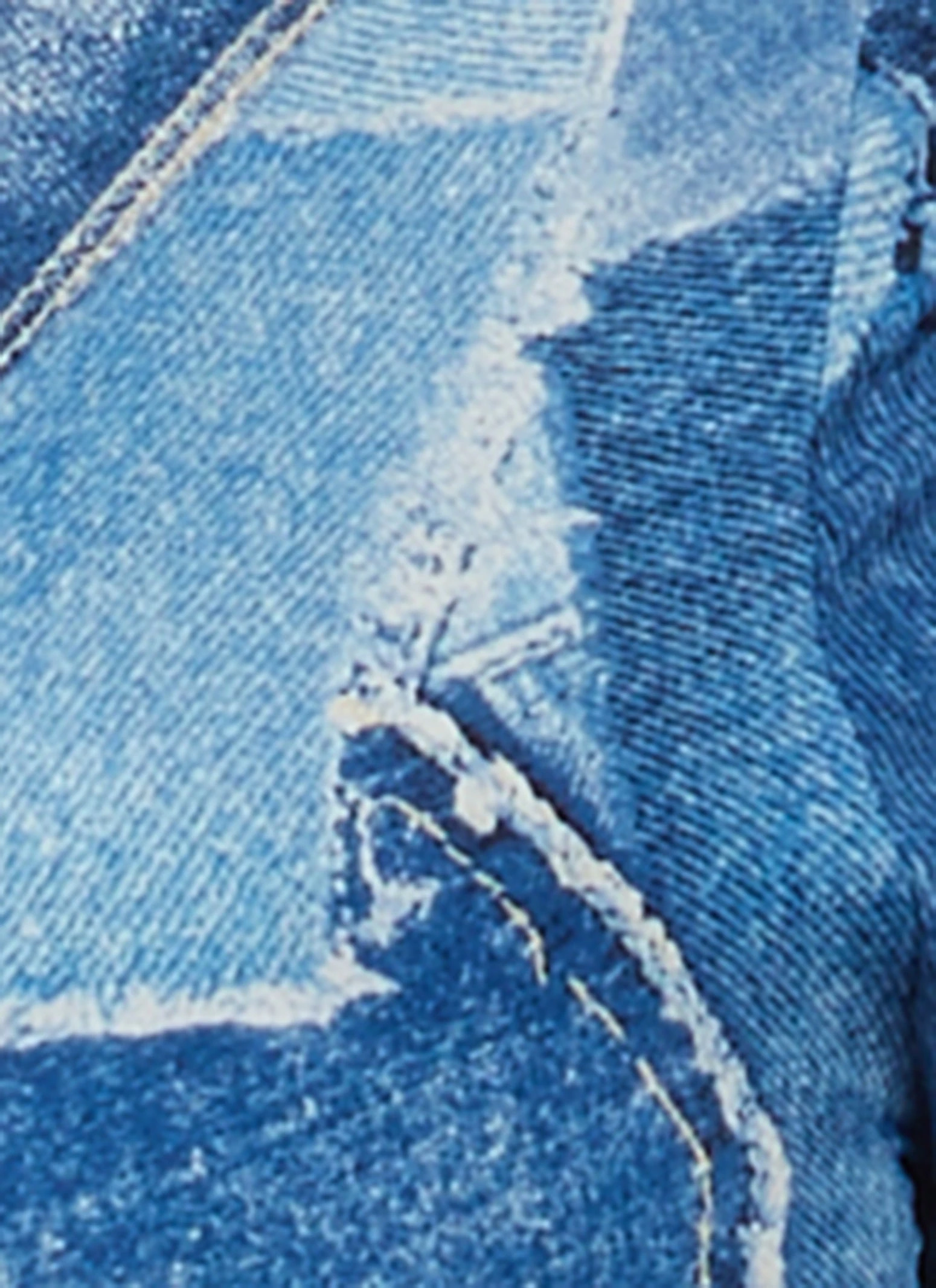 Patchwork Print Tie Front Crop Top - Image 3