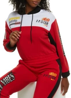 Fleece Race Day Vibes Graphic Hoodie