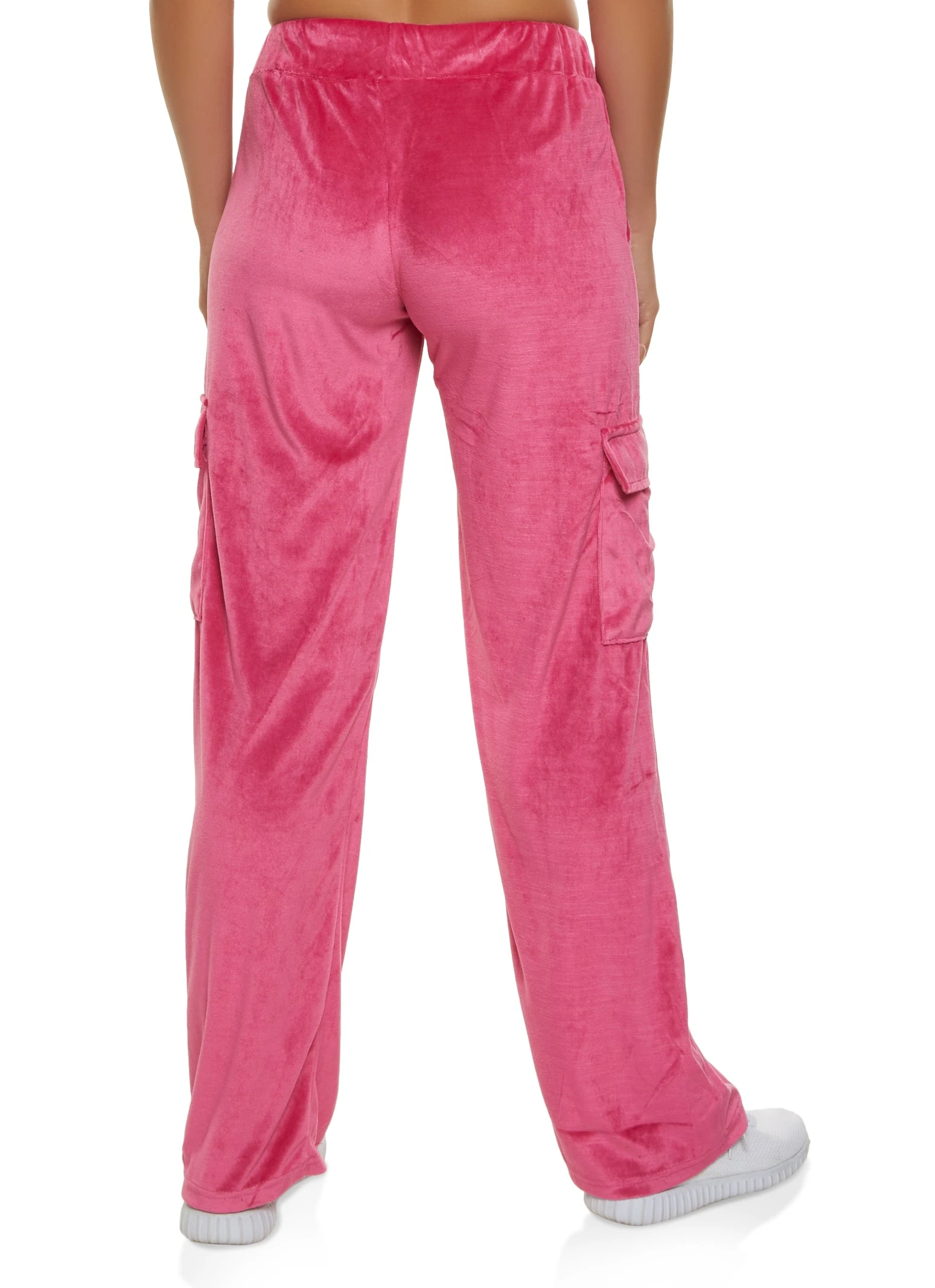 Velour Drawstring Cargo Sweatpants - Image 2