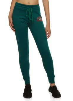 Rhinestone Studded Lip Graphic Joggers