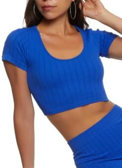 Compression Rib Cropped Active Top