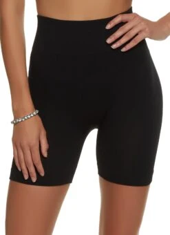 Seamless Compression Rib High Waist Biker Shorts
