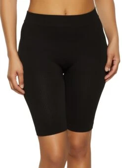 Ribbed Knit Biker Shorts