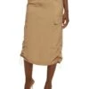 Nylon Cargo Pocket Midi Skirt