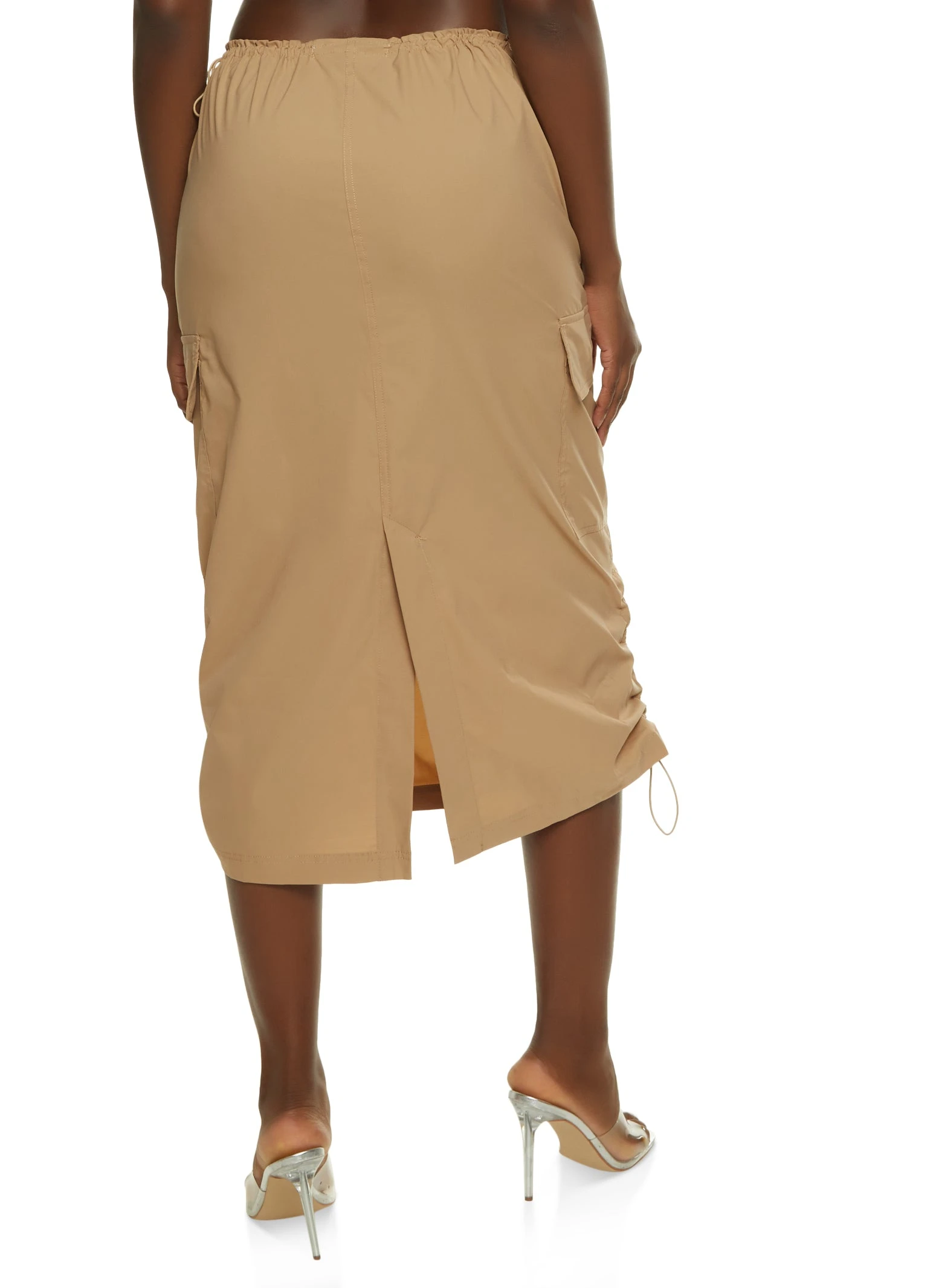 Nylon Cargo Pocket Midi Skirt - Image 2