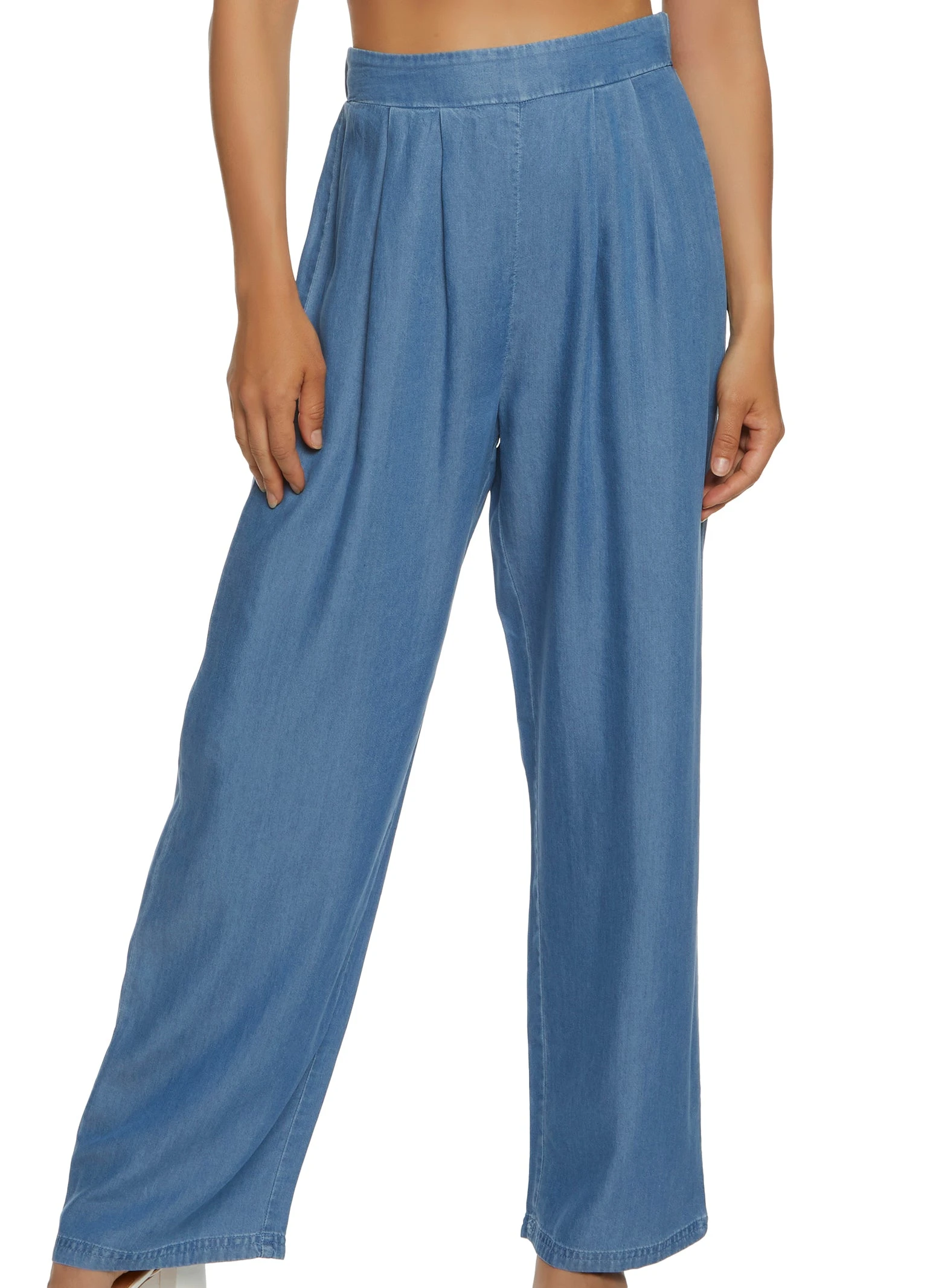 Chambray Wide Leg Pants
