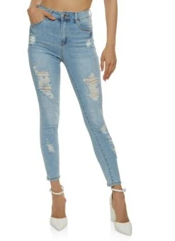 WAX Distressed Stretch Skinny Jeans