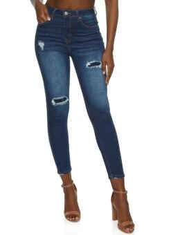 WAX Patched Skinny Jeans