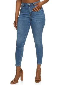 WAX Solid Whiskered Skinny Jeans