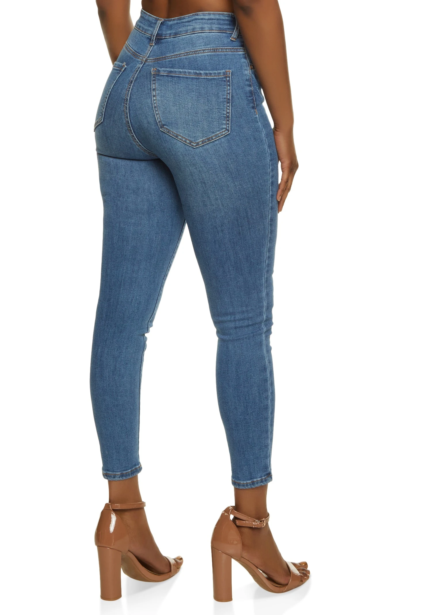 WAX Solid Whiskered Skinny Jeans - Image 3