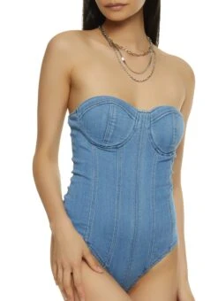 Denim Corset Bodysuit