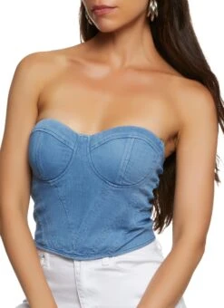 Denim Bustier Top