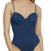 Denim Ruched Bustier Bodysuit