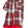Plaid Brushed Knit Button Front Shacket