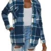 Plaid Sherpa Lined Brushed Knit Shacket