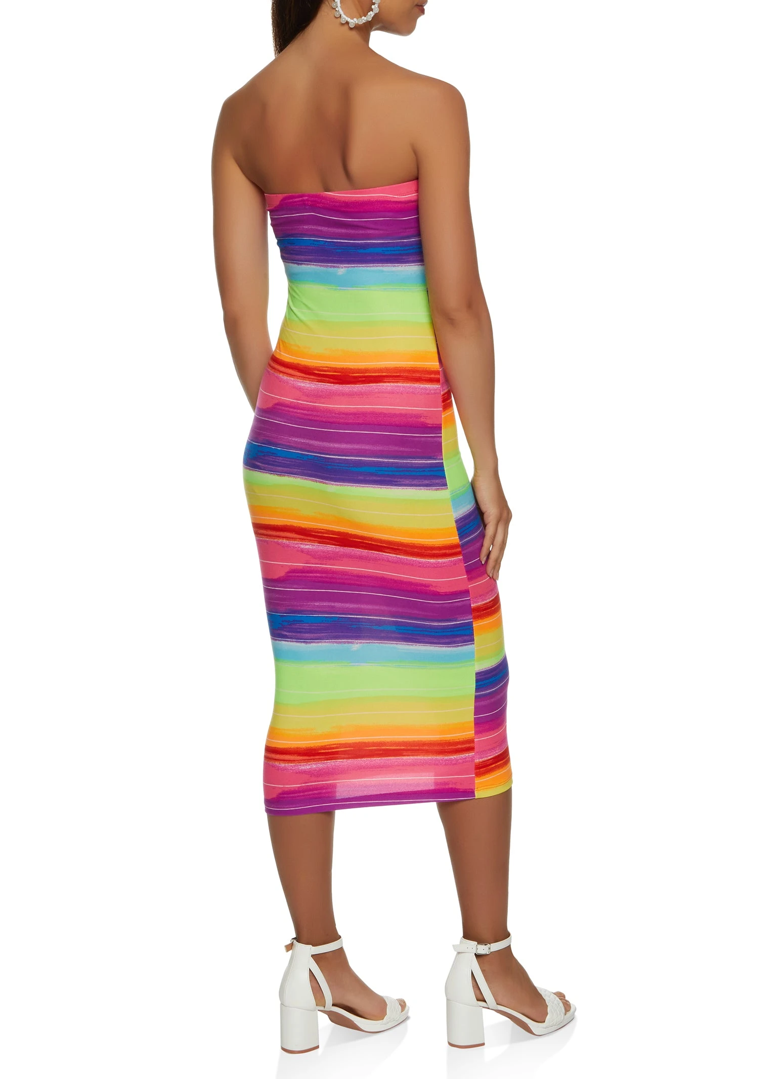 Rainbow Stripe Tube Dress - Image 3