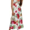 Tropical Printed Smocked Waist Maxi Dress