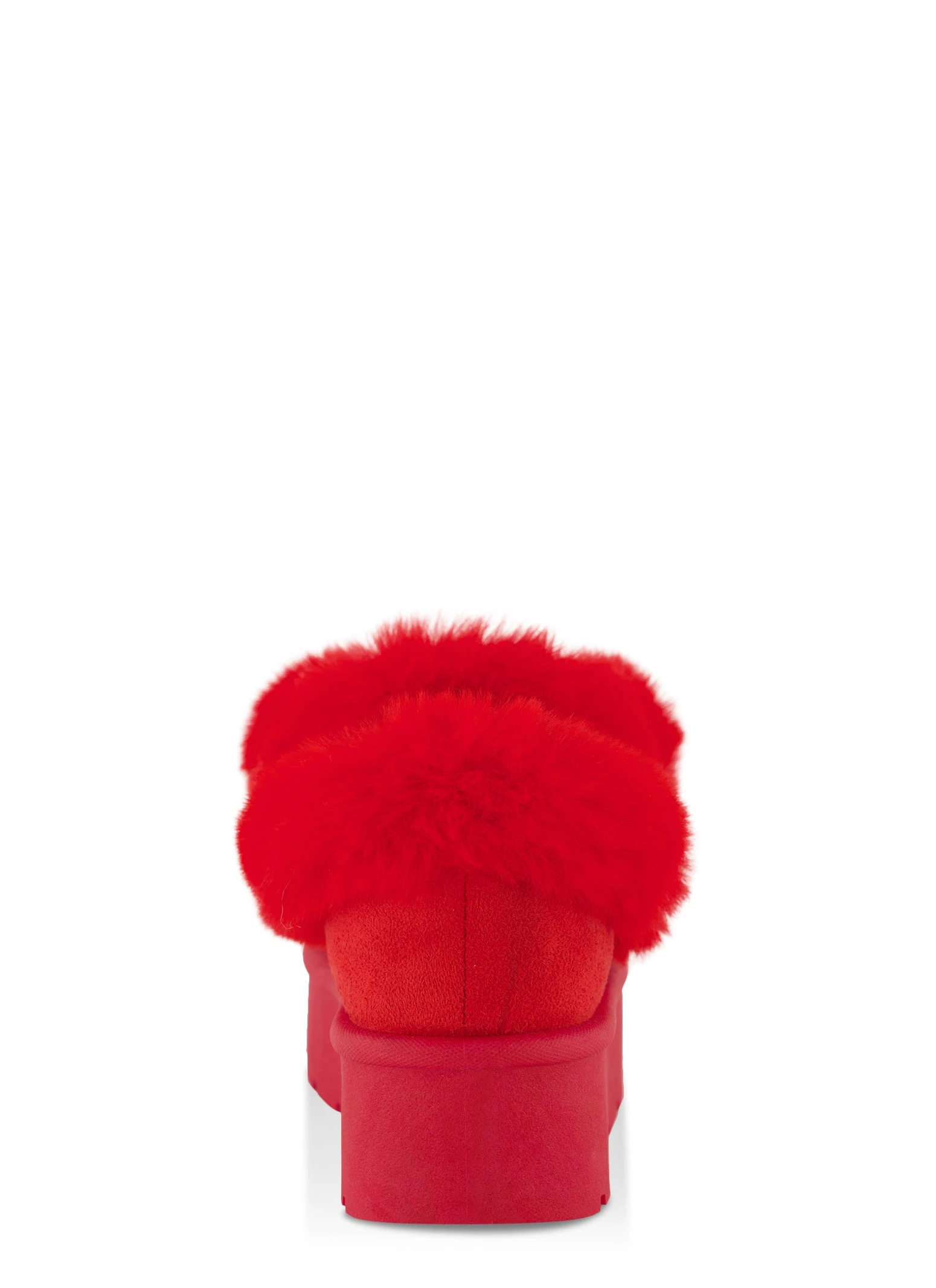 Solid Platform Faux Fur Pom Pom Boots - Image 3