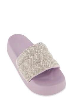 Rhinestone Band Slide Sandals