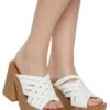 Woven Cork Block Heel Platform Sandals
