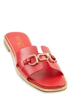 Cut Out Horsebit Band Sandals