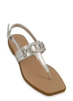 Horsebit Detail Thong Sandals