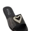Heart Rhinestone Pendant Slide Sandals