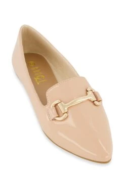Horsebit Pointed Toe Flats