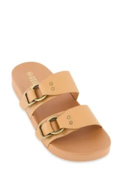 Double Buckled Slide Sandals