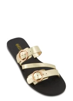 Belt Buckle Band Slide Sandals