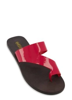 Cut Out Toe Loop Band Slide Sandals