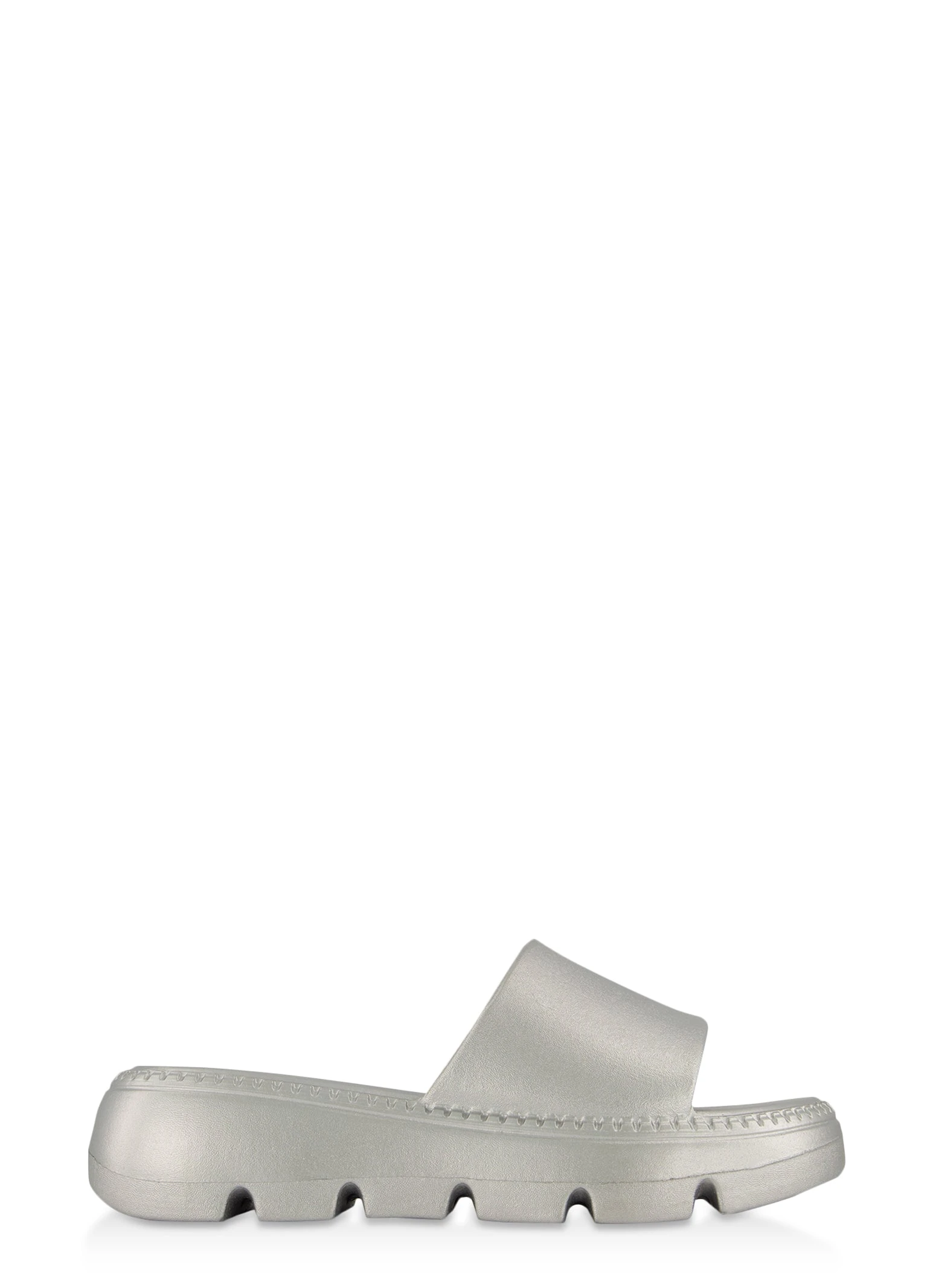 Solid Lug Sole Platform Slide Sandals - Image 2