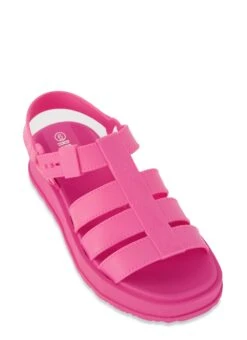 Caged Jelly Ankle Strap Sandals