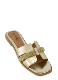 Rhinestone Band Flat Sandals