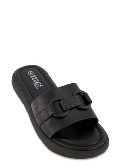 Buckle Band Slide Sandals
