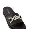 Metallic Knot Slide Sandals
