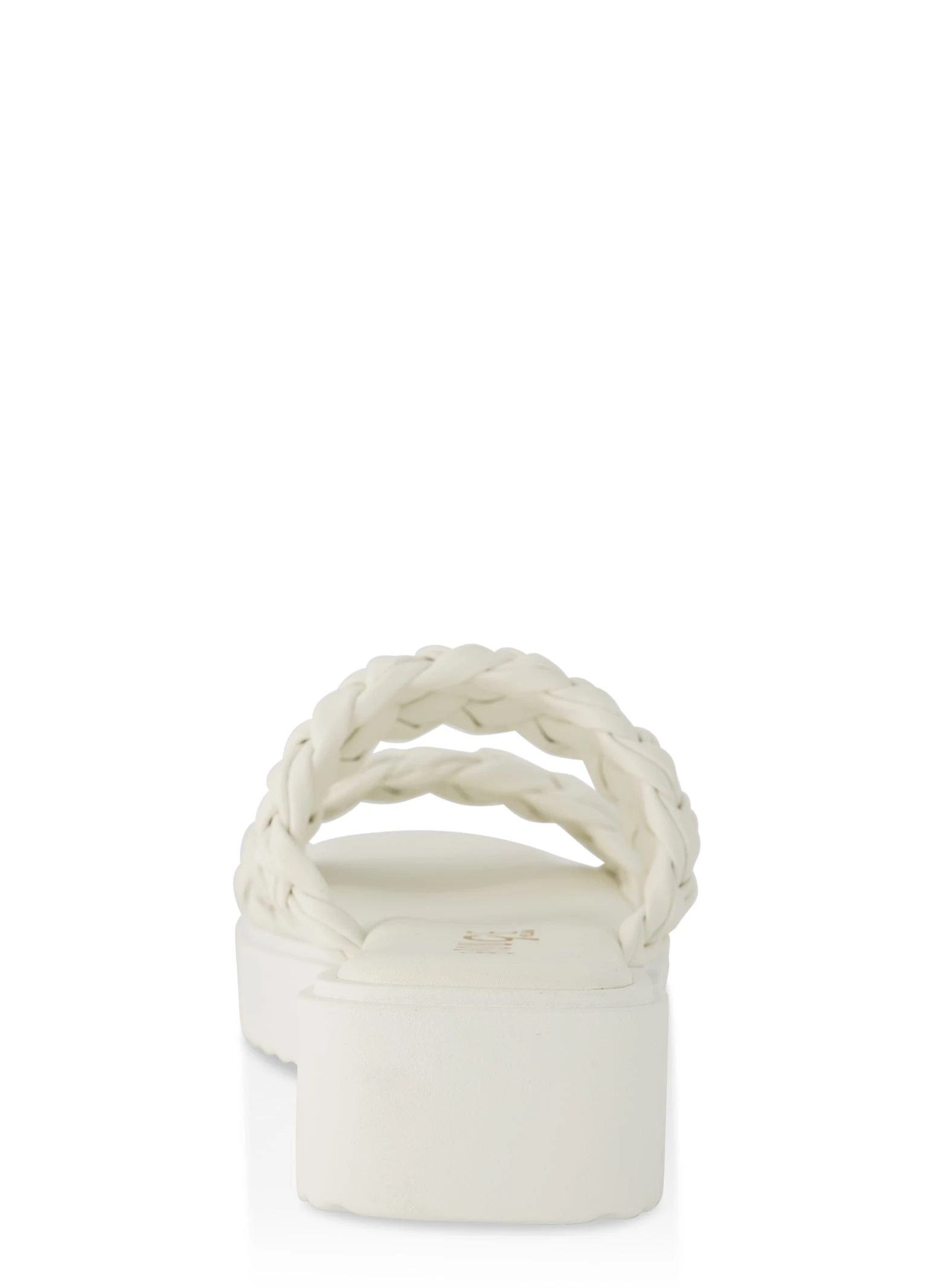 Double Braided Band Platform Slide Sandals - Image 3