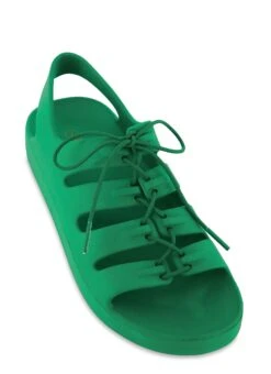 Cut Out Band Lace Up Slingback Flat Sandals