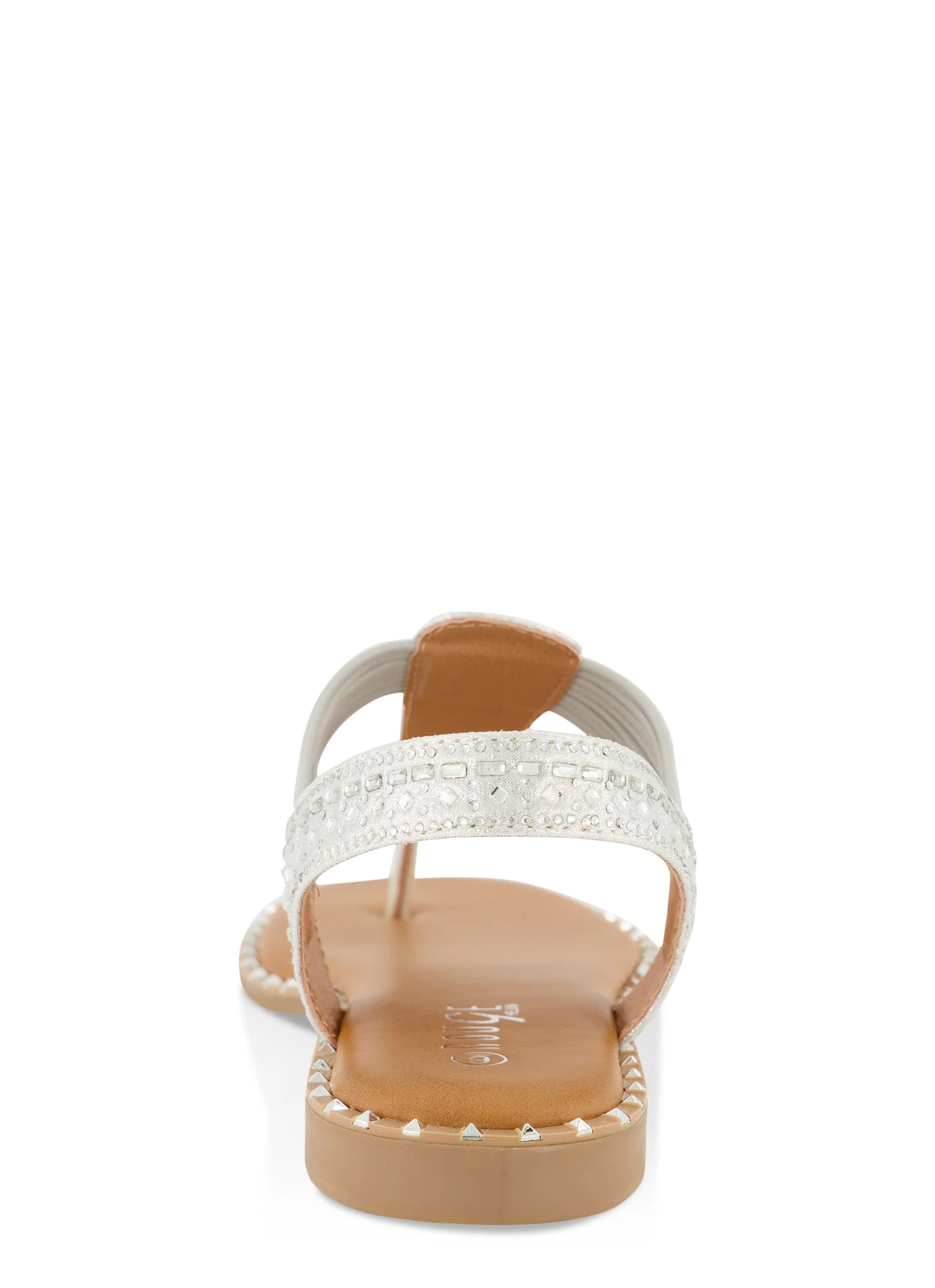 Studded Trim Rhinestone Corded Thong Sandals - Image 3