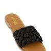 Studded Trim Braided Band Slide Sandals