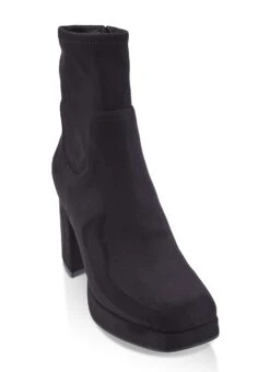 Block Heel Platform Booties