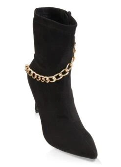 Chain Detail Stiletto Booties