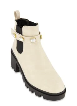 Jeweled Velcro Strap Booties