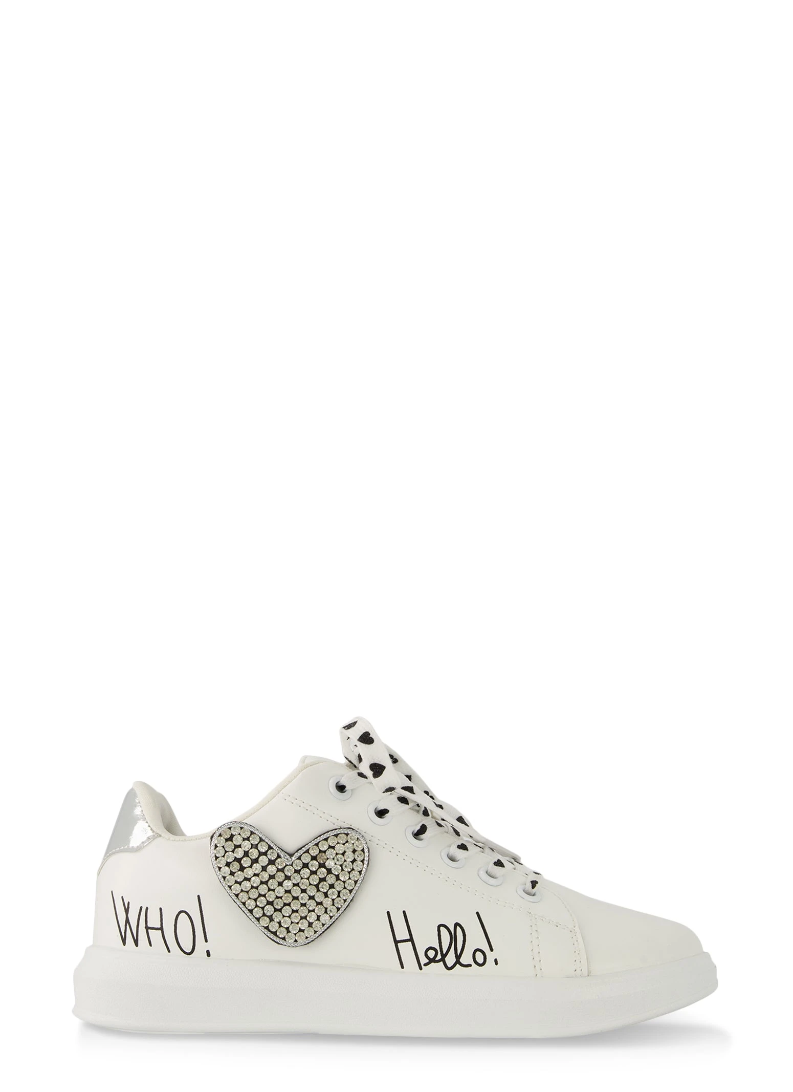 Rhinestone Heart Lace Up Sneakers - Image 2