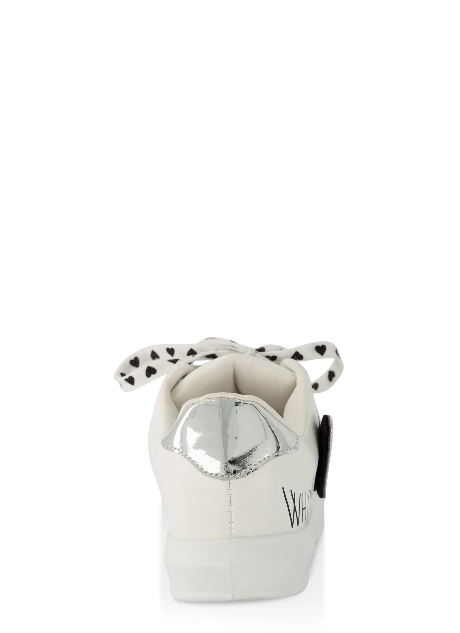 Rhinestone Heart Lace Up Sneakers - Image 3