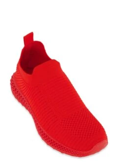 Textured Knit Slip On Sneakers