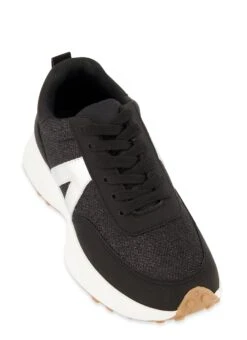 Contrast Lace Up Athletic Sneakers