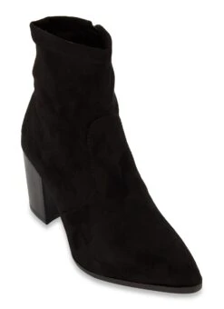 Faux Suede Pointed Toe Booties