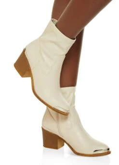 Metallic Toe Cowboy Booties